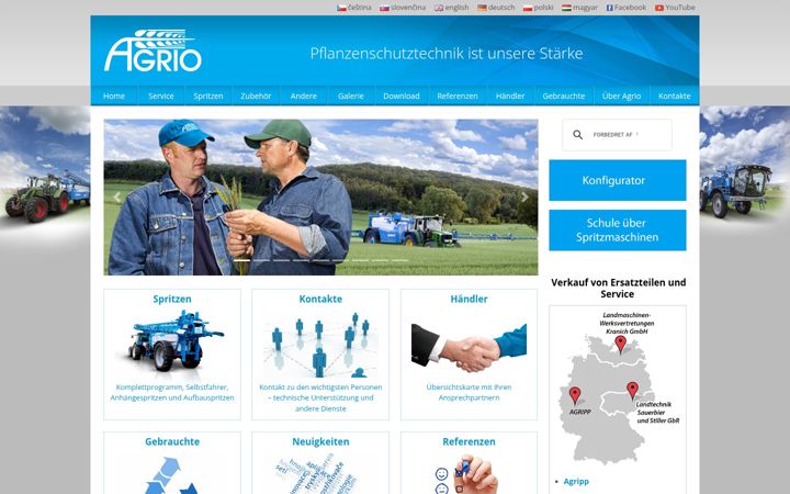 Screenshot of agriosprayers.de