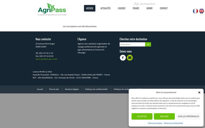 Ekrano kopija agripass.com