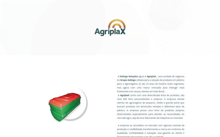 Snímek obrazovky agriplax.com.br