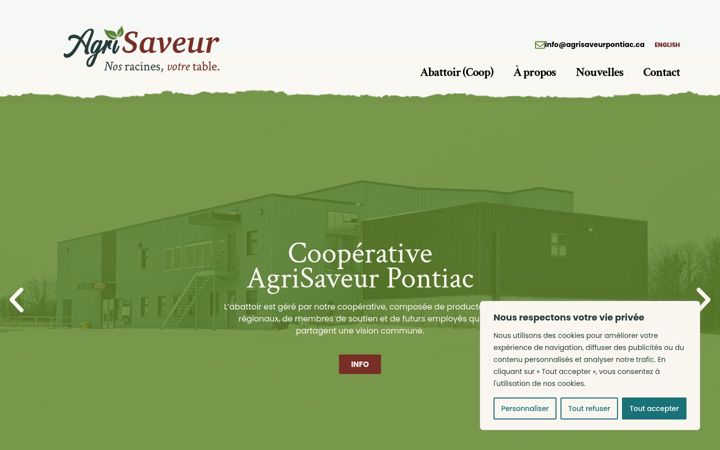 Screenshot of agrisaveurpontiac.ca
