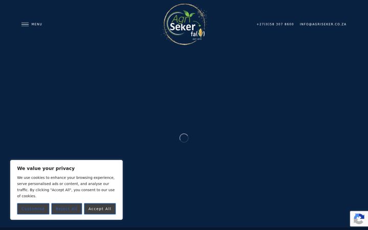 Screenshot of agriseker.co.za