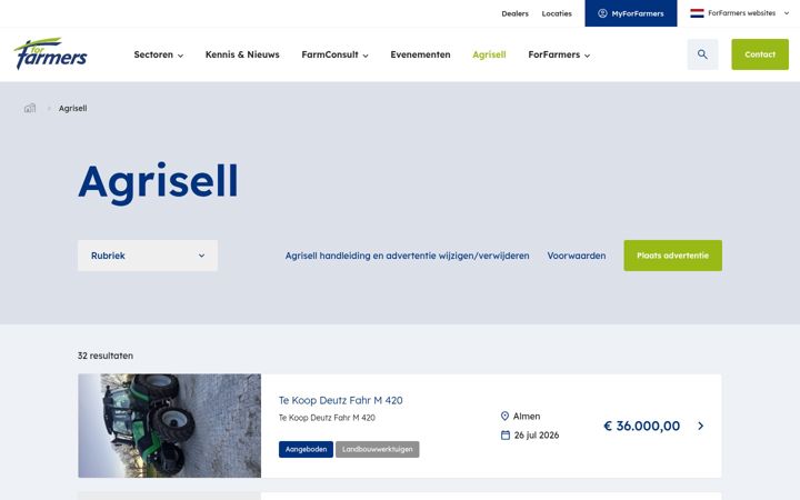 Screenshot of agrisell.eu