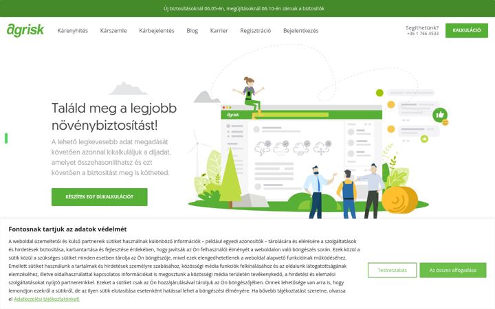 Screenshot of agrisk.hu