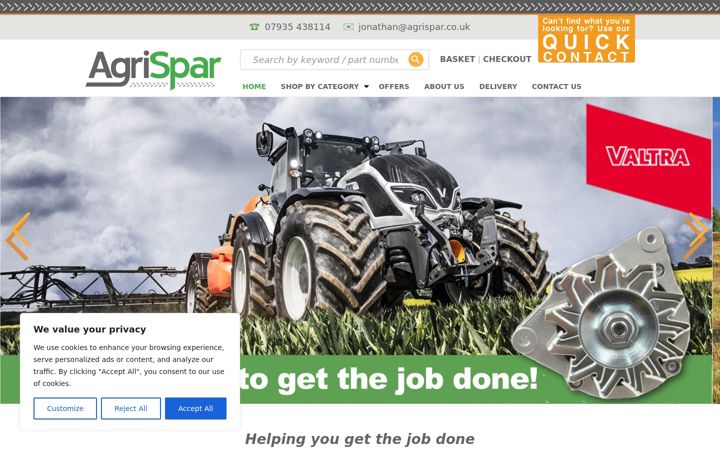 Screenshot von agrispar.co.uk