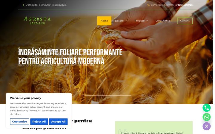 Screenshot of agristafarming.ro