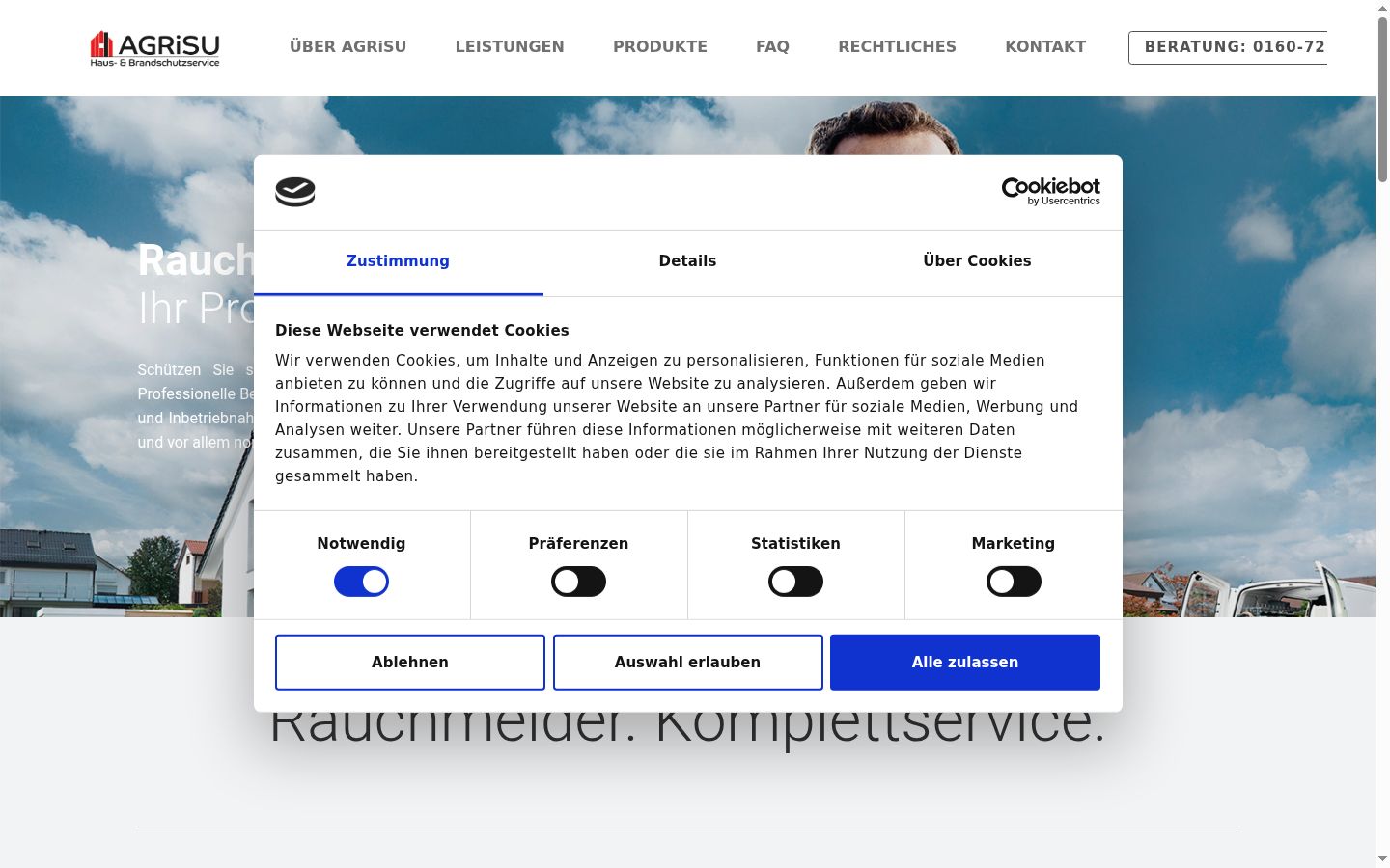 Screenshot του banner συγκατάθεσης που εμφανίστηκε πριν από οποιαδήποτε αλληλεπίδραση