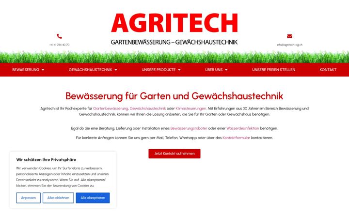 Screenshot of agritech-ag.ch