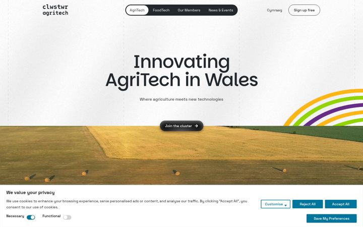 Screenshot of agritech.cymru