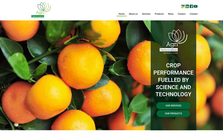 Screenshot of agritechnovation.co.za