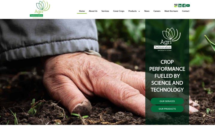 Ekrano kopija agritechnovationinc.com