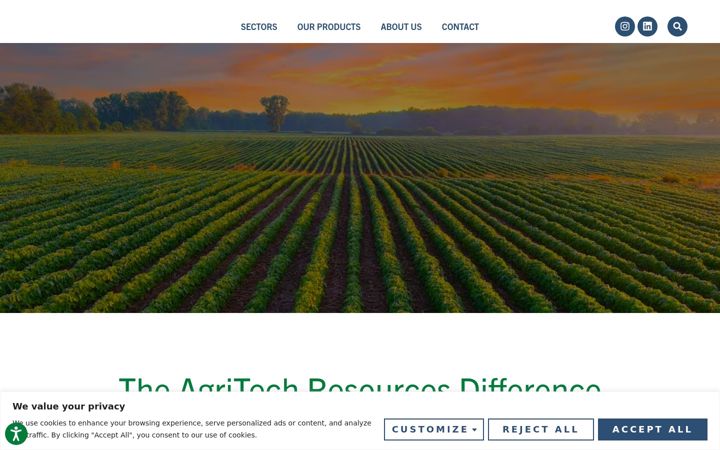 Screenshot of agritechresources.com