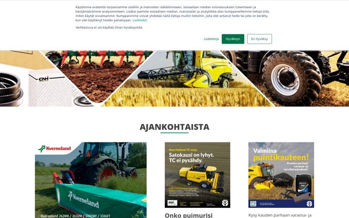 Snimka zaslona za agritek.fi