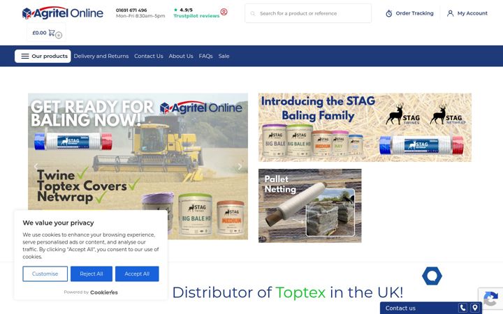 Screenshot of agritelonline.co.uk