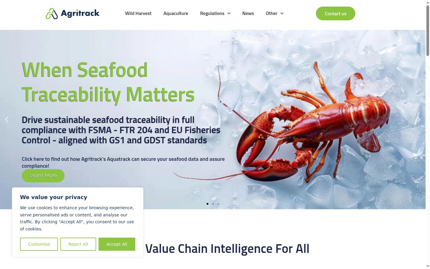Screenshot del banner di consenso mostrato prima di qualsiasi interazione