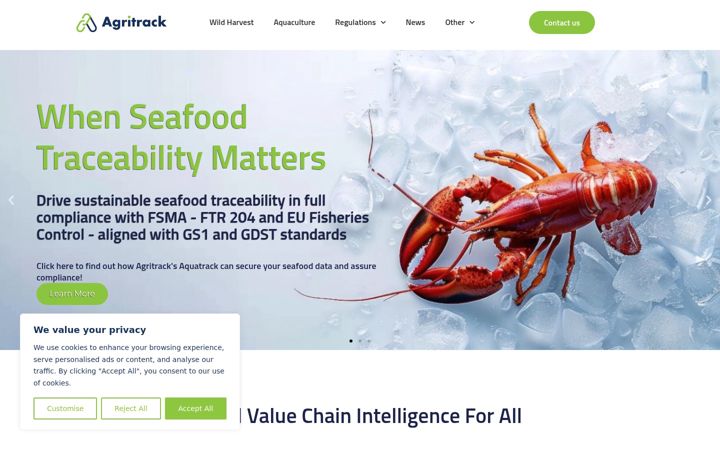 Snímek obrazovky agritrack.io