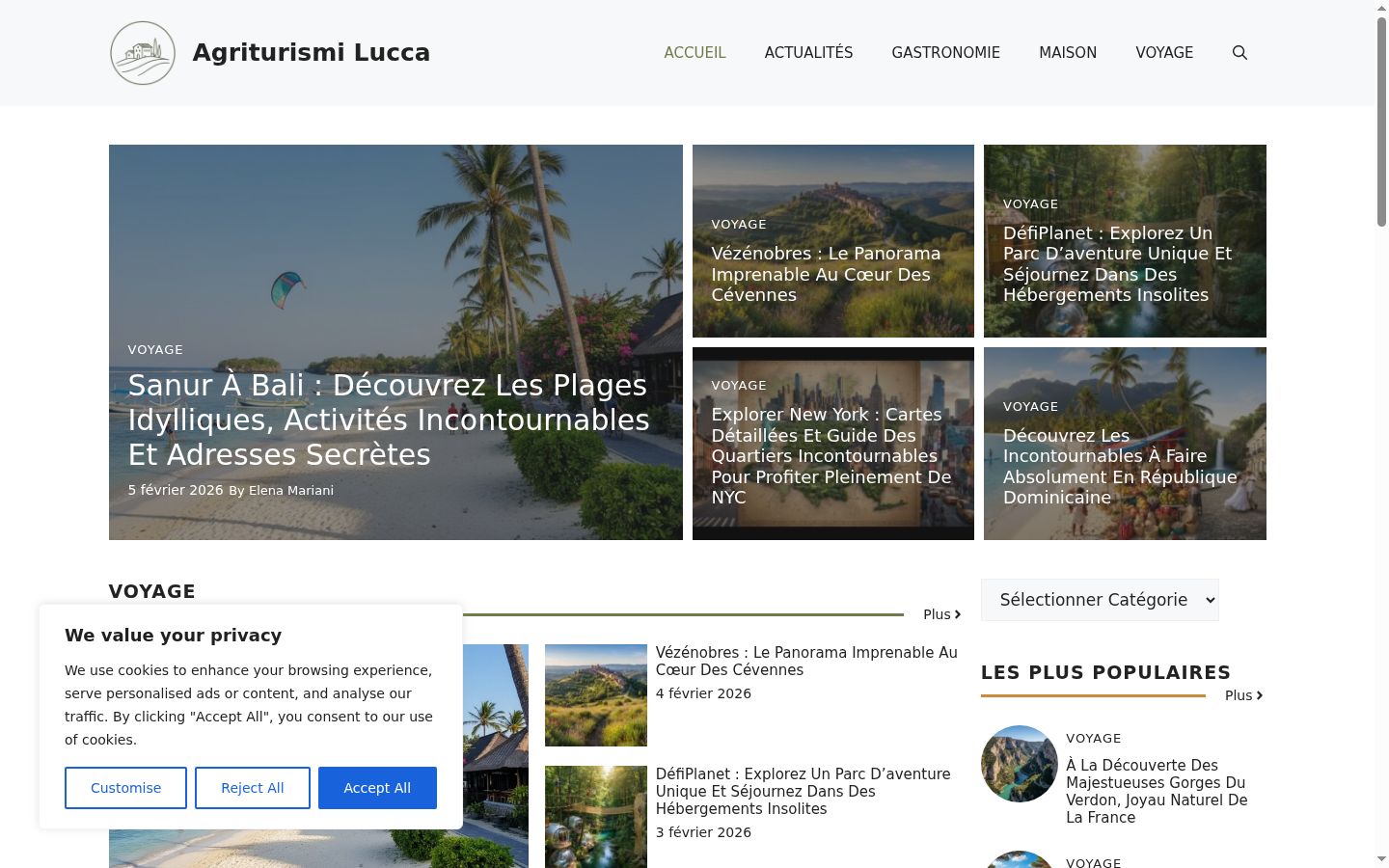 Screenshot del banner di consenso mostrato prima di qualsiasi interazione