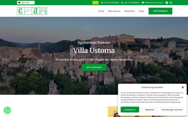 Screenshot of agriturismo-villa-ustoma.com
