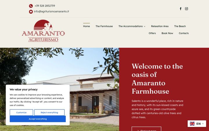 Screenshot van agriturismoamaranto.it