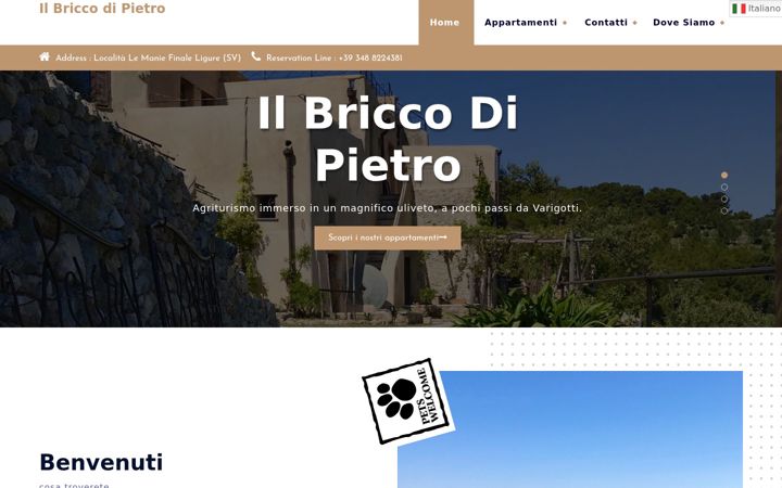 Screenshot of agriturismobricco.it