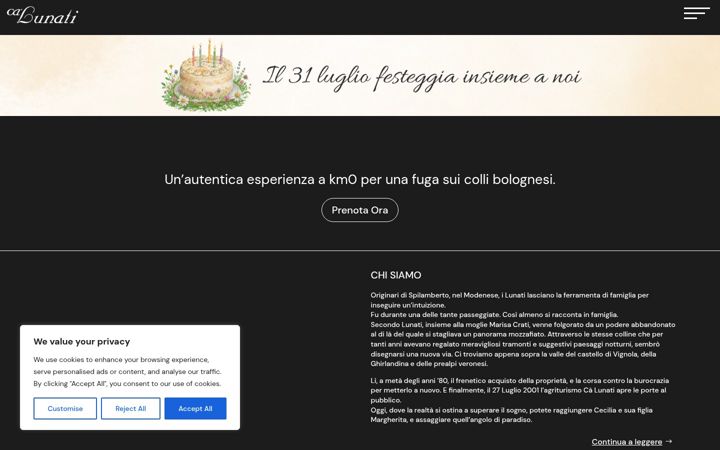 Screenshot ta' agriturismocalunati.com