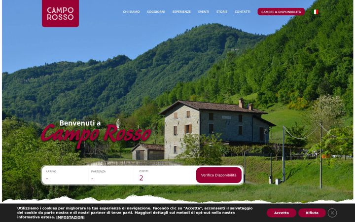 Screenshot of agriturismocamporosso.com