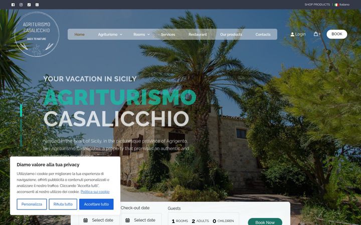 Snímek obrazovky agriturismocasalicchio.it