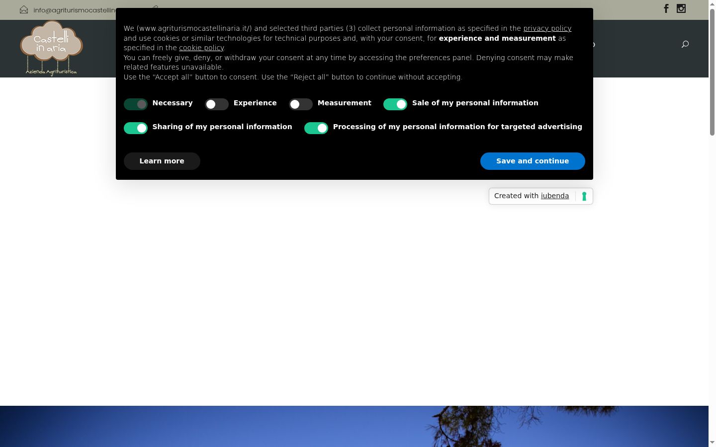 Screenshot of the consent banner shown before any interaction