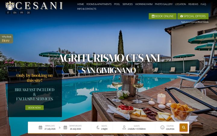 Screenshot of agriturismocesani.com