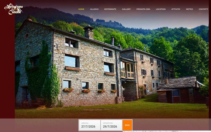 Screenshot of agriturismodelcimone.com