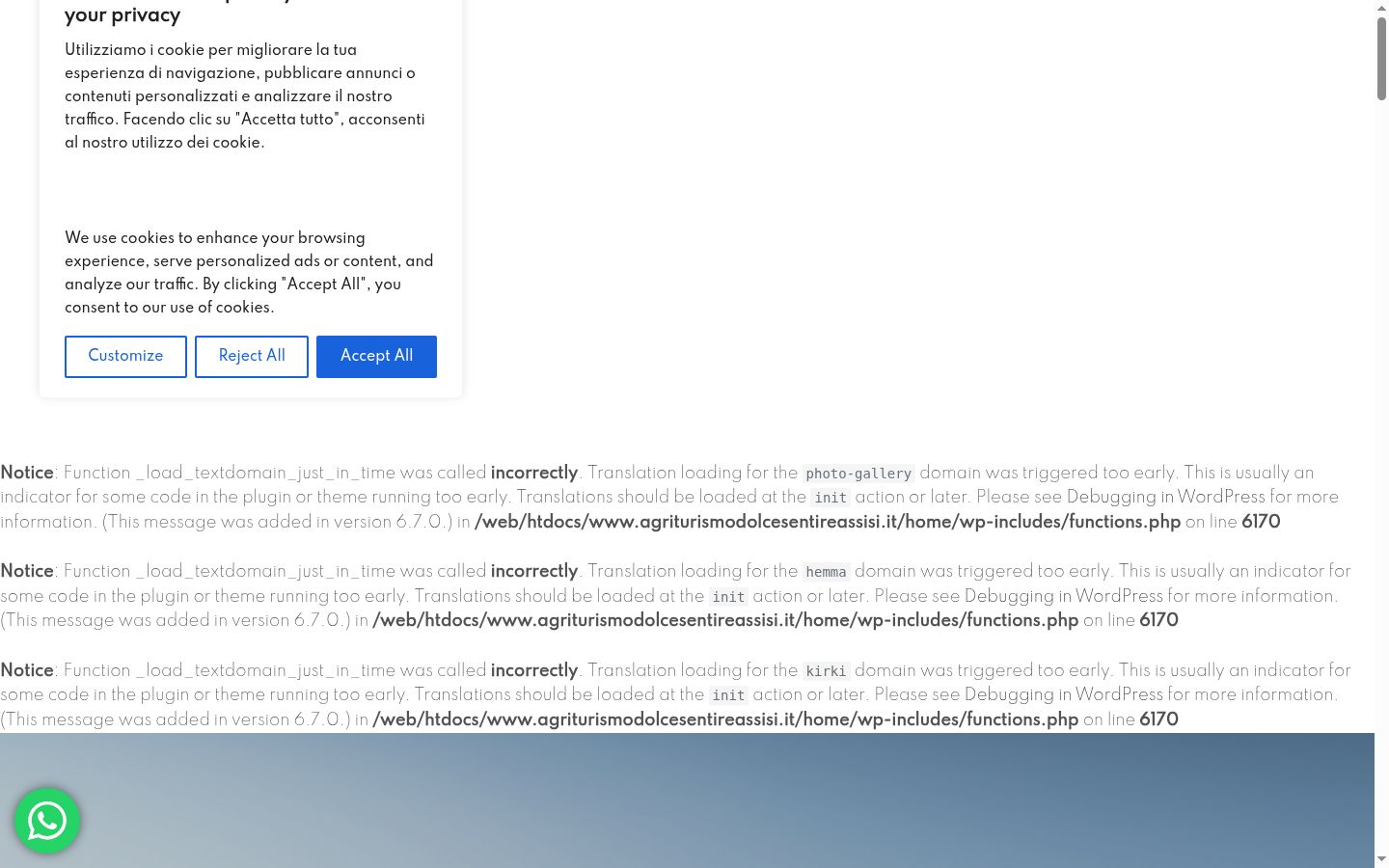 Screenshot of the consent banner shown before any interaction