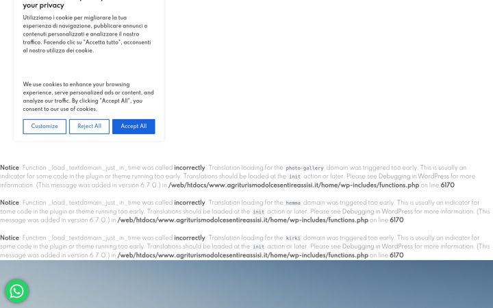 Screenshot of agriturismodolcesentireassisi.it