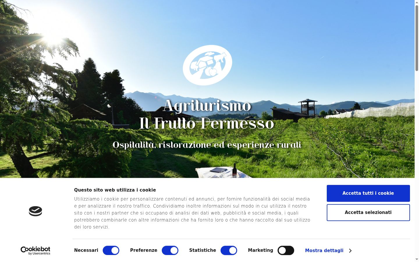 Screenshot del banner di consenso mostrato prima di qualsiasi interazione