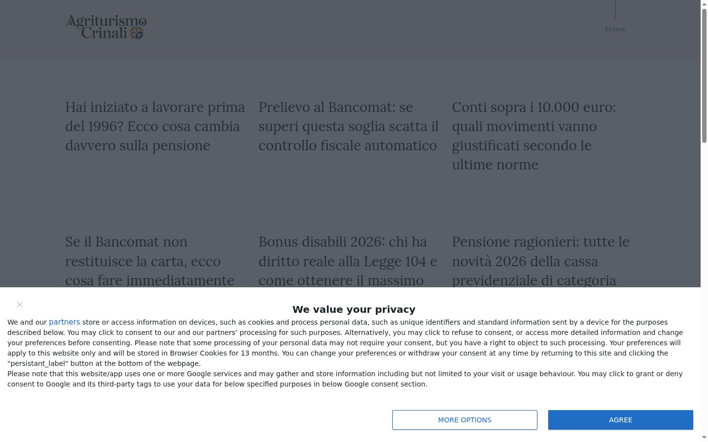 Zrzut ekranu banera zgody wyświetlanego przed jakąkolwiek interakcją