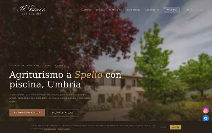 Screenshot of agriturismoilbarco.it