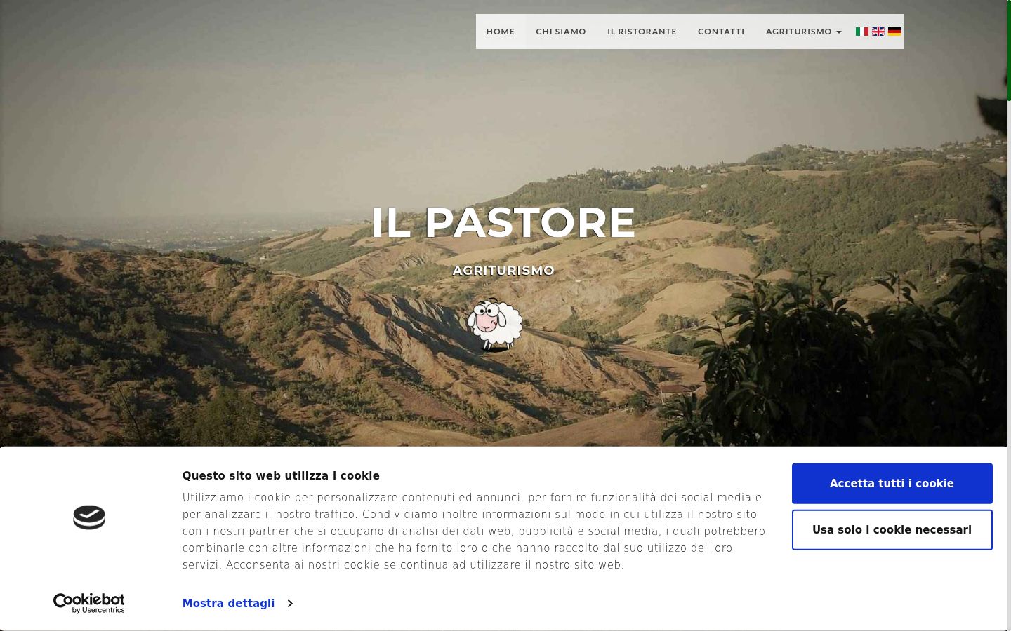 Screenshot del banner di consenso mostrato prima di qualsiasi interazione