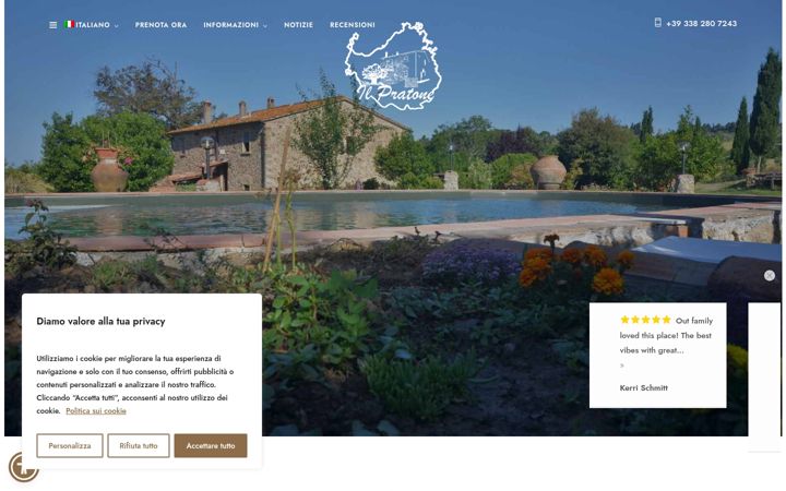 Screenshot von agriturismoilpratone.com