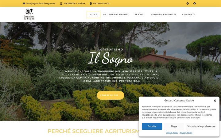 Screenshot of agriturismoilsogno.net