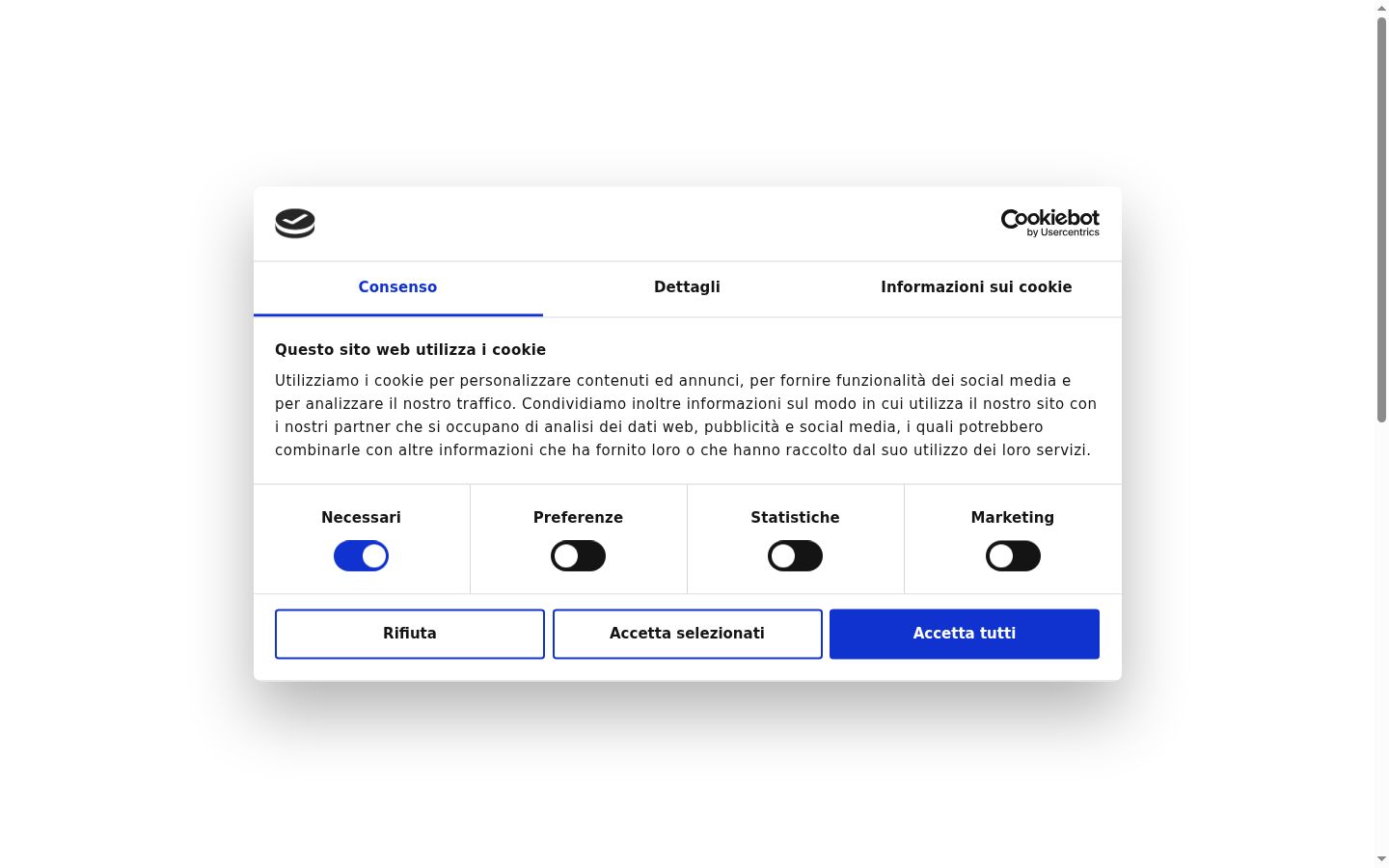 Screenshot of the consent banner shown before any interaction