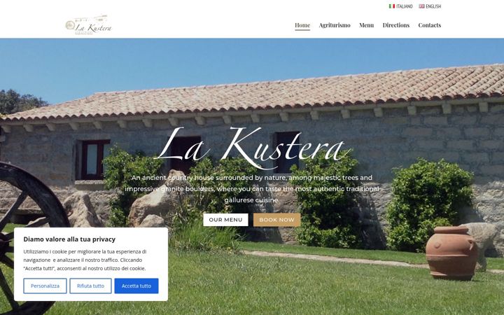 Screenshot of agriturismolakustera.com
