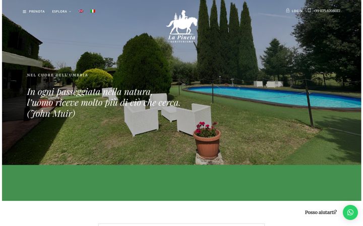 Screenshot of agriturismolapineta.com