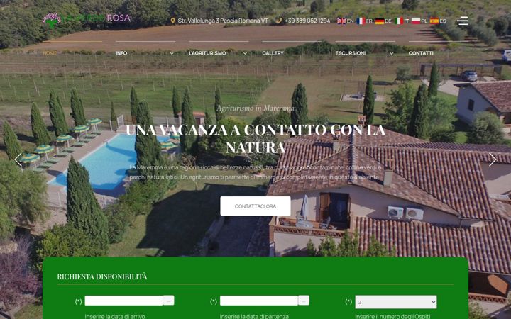 Screenshot of agriturismolaverderosa.it