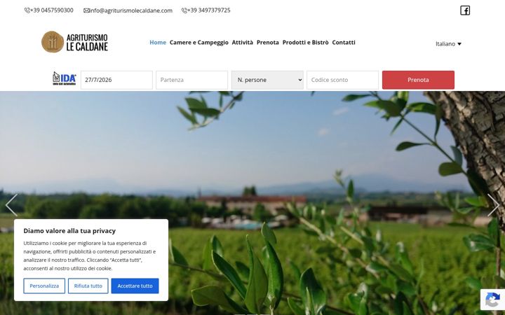Screenshot of agriturismolecaldane.com