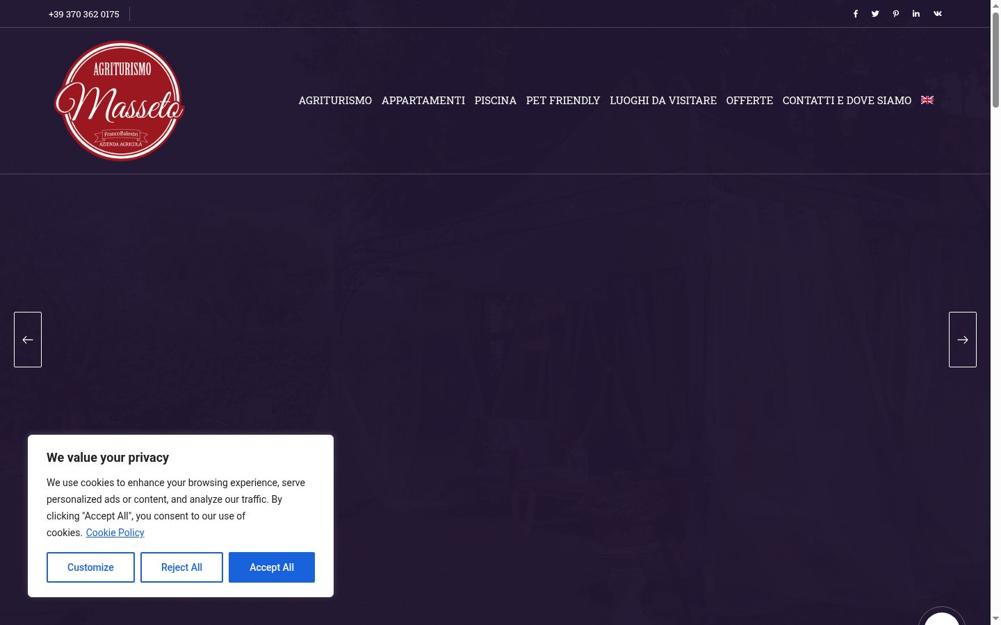 Capture d'écran de la bannière de consentement affichée avant toute interaction