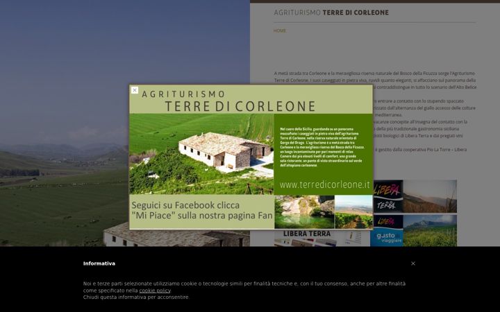 Screenshot of agriturismoterredicorleone.it