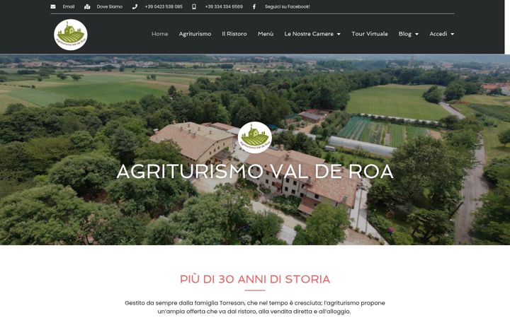 Screenshot ta' agriturismovalderoa.it