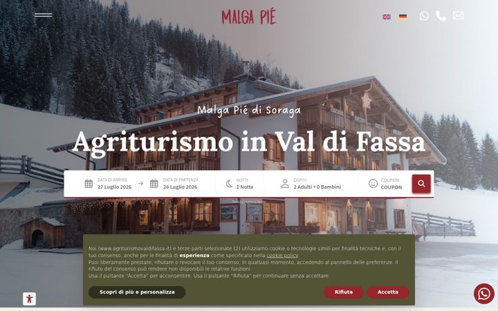 Screenshot of agriturismovaldifassa.it