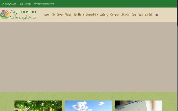 Screenshot of agriturismovalledegliarci.it