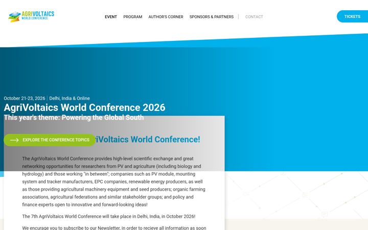 Screenshot of agrivoltaics-conference.org