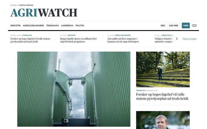 Screenshot of agriwatch.dk
