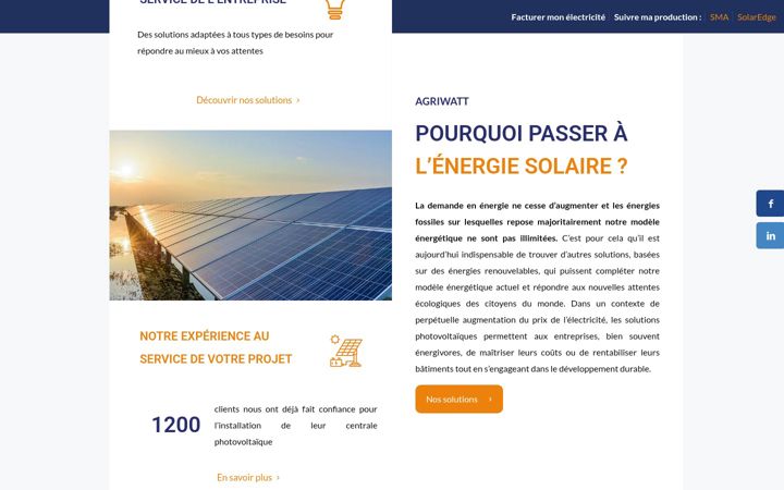 Screenshot of agriwatt.fr